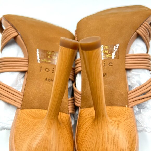 Joie Womens Size 6.5 Olive Brown Leather Strappy Square Toe Sandals Heels Shoes - Picture 12 of 15